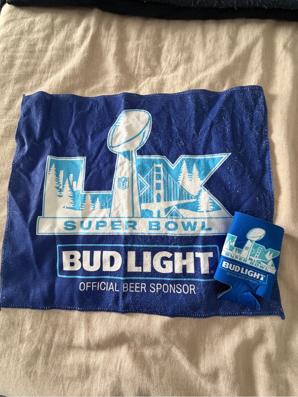 Super Bowl LX Blue Rally Towel AND Koozie